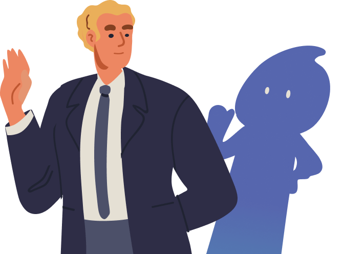 男性と影のイメージ
