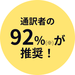 通訳者の92%が推奨