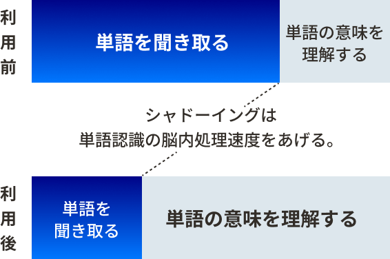 シャドテン利用前後での脳のリソース割合を説明したグラフ